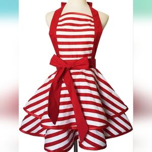 Apron- Retro  Red & White striped